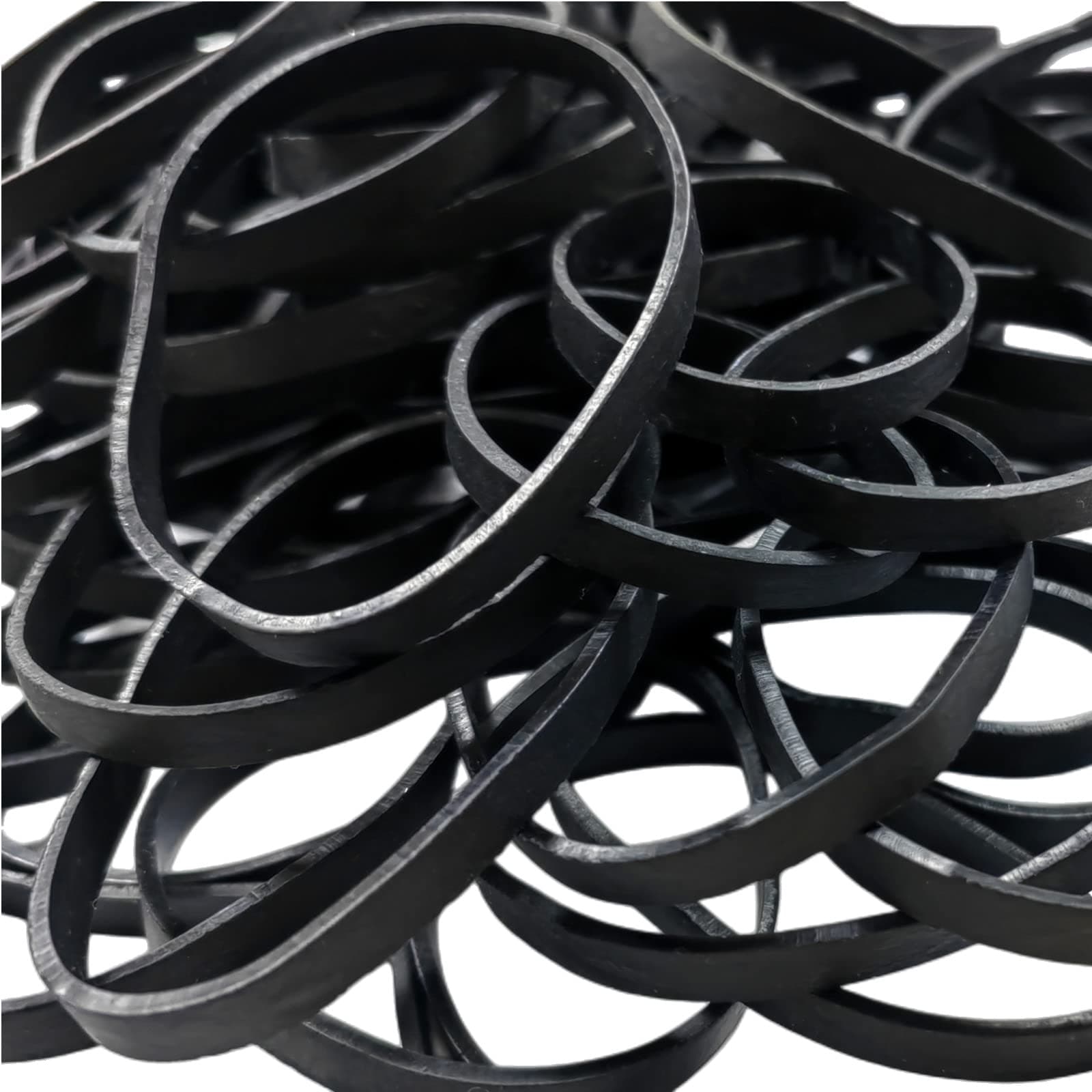 Tactical Rubber Bands 100 Pieces, 64 Black Wide Thick Heavy Duty UV Heat Cold Resistant Rubber Bands for Camping Survival Hunting Hiking Fishing Climbing Cycling Outdoor Sports (100)