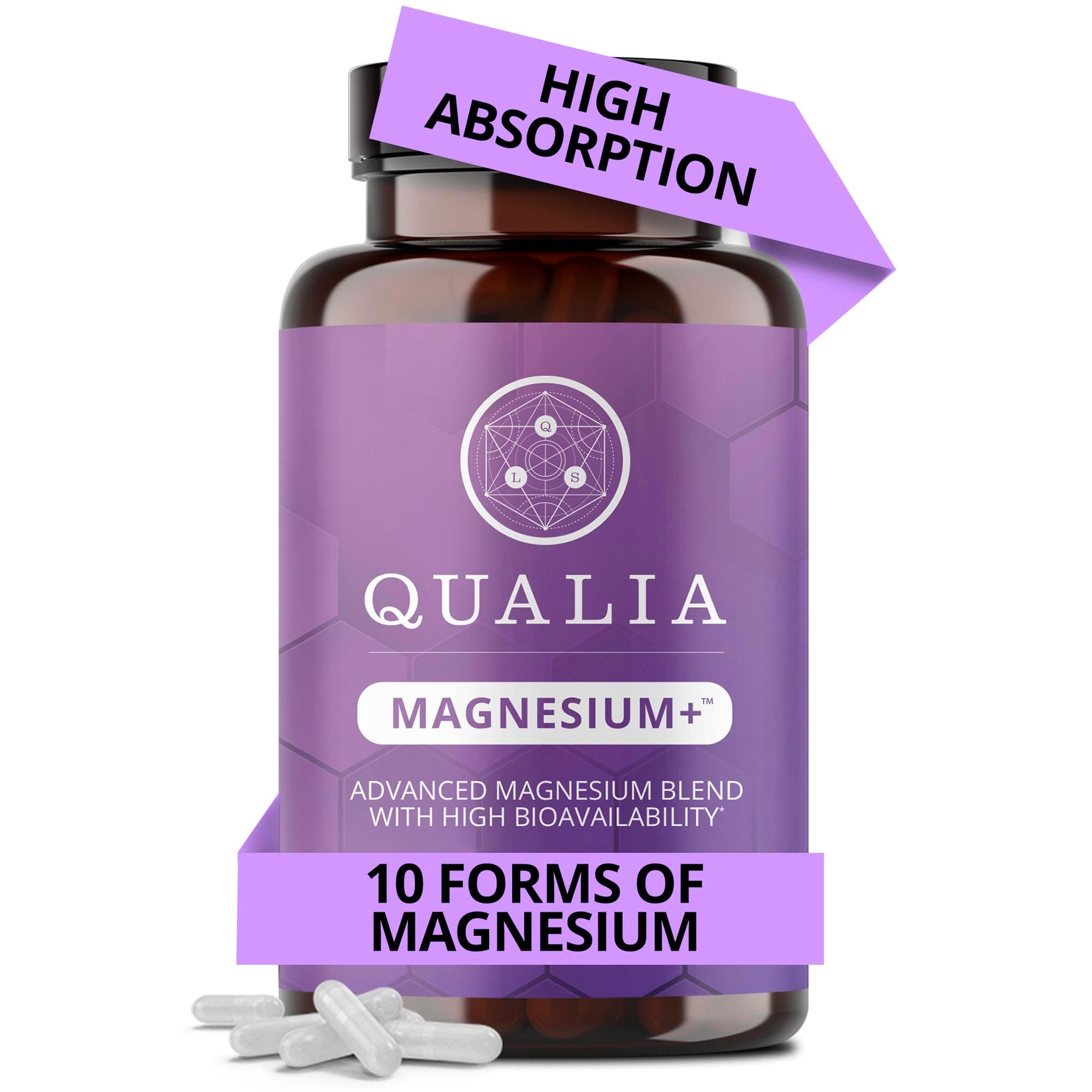 Qualia Magnesium Supplement | 10 Bioavailable Forms, Including Magnesium Glycinate, with 70+ Supporting Minerals, +7 Amino Acids | Doctor-Formulated to Support Sleep, Stress Relief, Heart, Relaxation