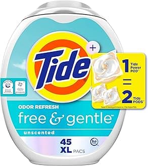 PODS Free and Gentle Odor Refresh Laundry Detergent Packs, 45 Count, Hypoallergenic Laundry Detergent Pods