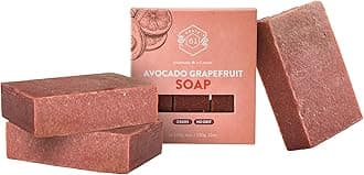 Crate 61 Organics, Handmade in Canada, Plant Based Cold Process Natural Bar Soap For Face And Body, With Premium Essential Oils, For Men And Women 3 Pack (Avocado Grapefruit)