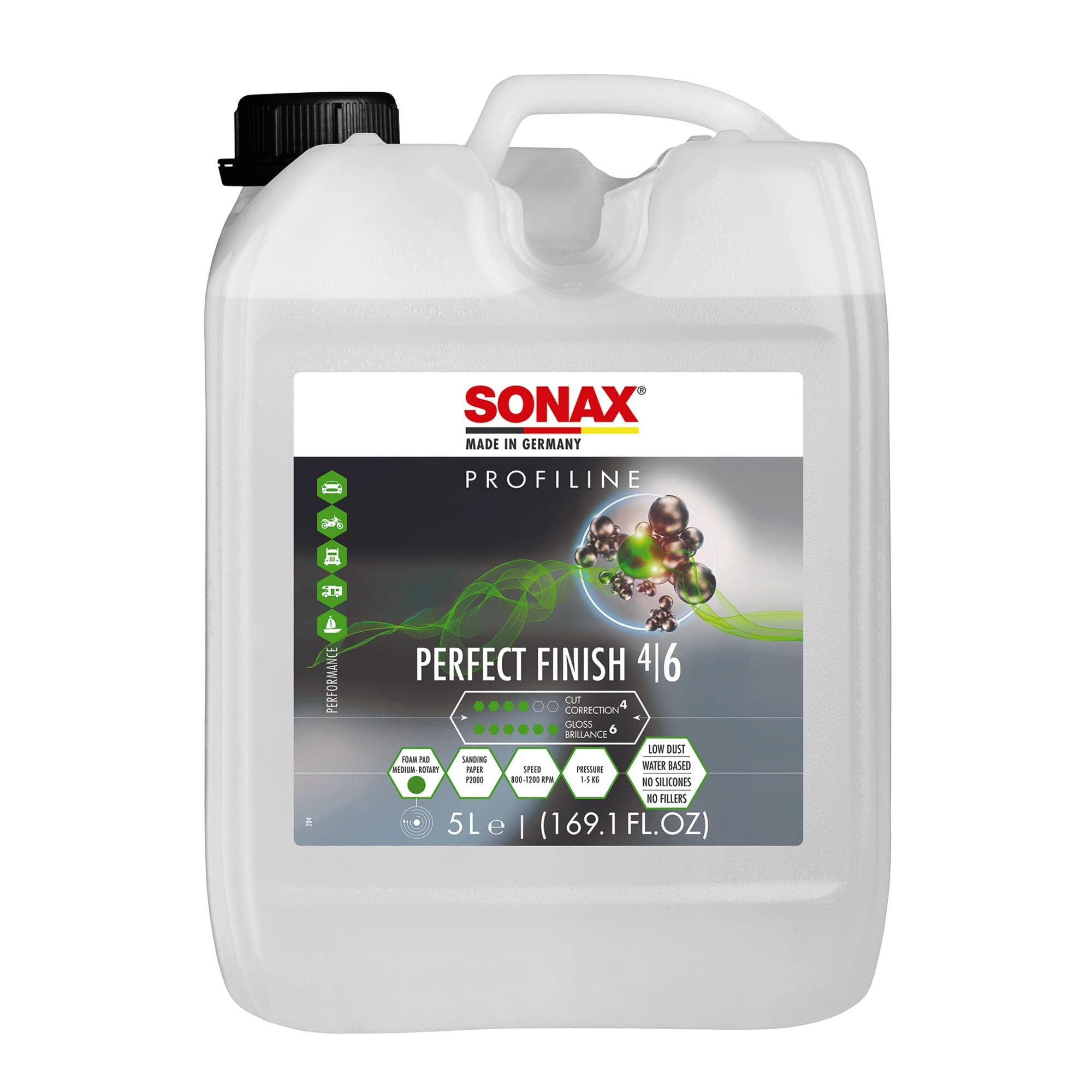 Perfect Finish 5L | Scratch and Swirl Remover Polish | Machine Compound | Paint Correction Polish | High Gloss | Black Paint Polish | No Fillers Paint Correction | 224500