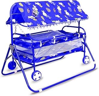 AVANI METROBUZZ Baby Mosquito Net Jhula Swing with Mosquito Net for New Born Baby 1-2 Years Babies-Newborn Baby Cotton Baby Sleep Swing Cradle-Baby Jhula Jhoola Set