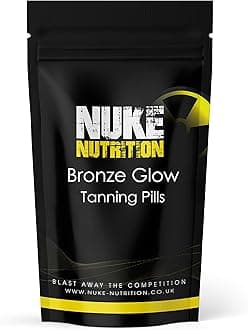 Nuke Nutrition Tanning Tablets | Tanning Pills For Self Tanning Accelerator For All Skin Types | Tan Accelerator Lotion, Tanning Oil & Fake Tan Alternative | 180 Pills Per Pack - Works Without Sun