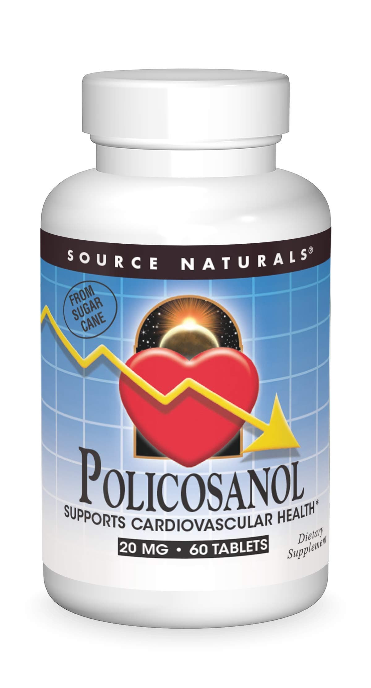 Source Naturals Policosanol, Support for Cardiovascular Health*, 20 mg - 60 Tablets