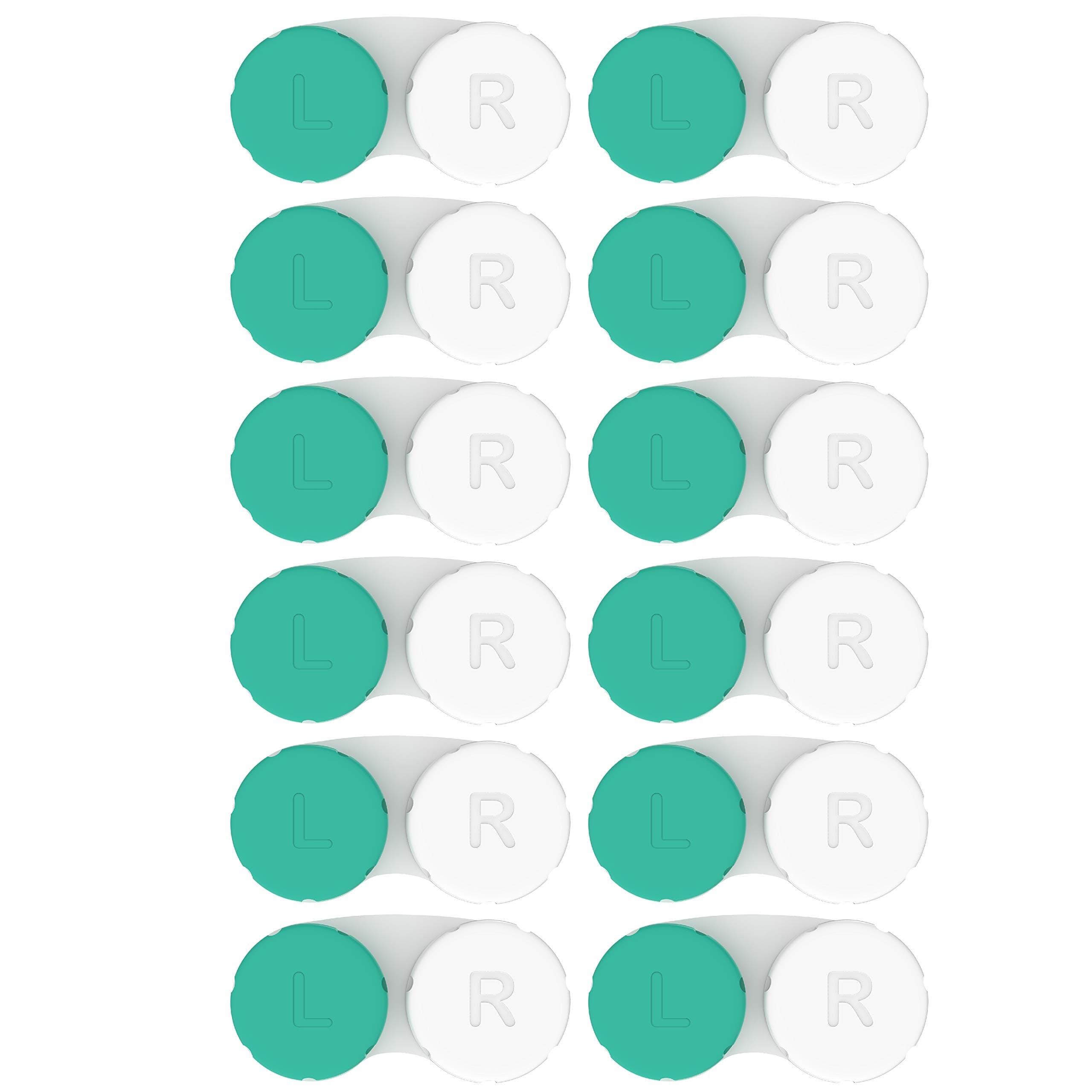 Contact Lens Cases 12 Pack. One Year Supply. Protect Your Eyes by Changing Your Contact Lens Case Monthly