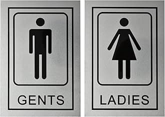 - BUZZ COOL Gents Ladies Signage Self Adhesive Sticker For Washroom Toilet Restroom Glass Doors Wooden Doors Offices Hospitals Mall And Business Sign Stickers, Silver