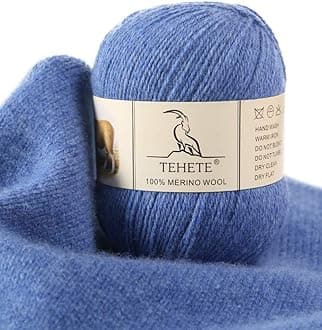 100% Merino Wool for Knitting, Crochet and Knitting Yarn, 50 g 3 Ply 10 Colours, Warm Soft for Blanket, Sock Jumper Scarf, Blue Purple