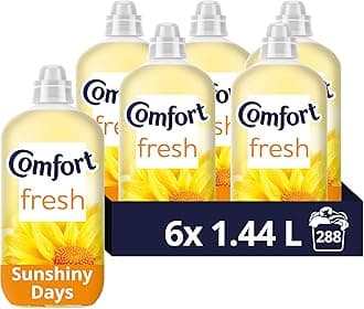 Comfort Fresh Sunshiny Days Fabric Conditioner Softener with Motion-Activated Fragrance Technology 100 Days of Freshness 288 washes (6x 1.44 L)