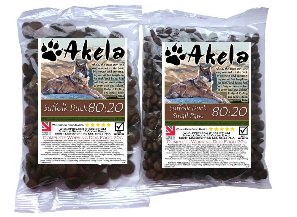 Complete Dry Working Dog Food Sample (Duck Medium Paws Grain Free, 70g)