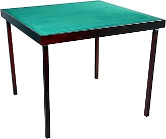Engelhart - Bridge Table Birchwood - wooden foldable card table - felted green top (79 cm x 79 cm)