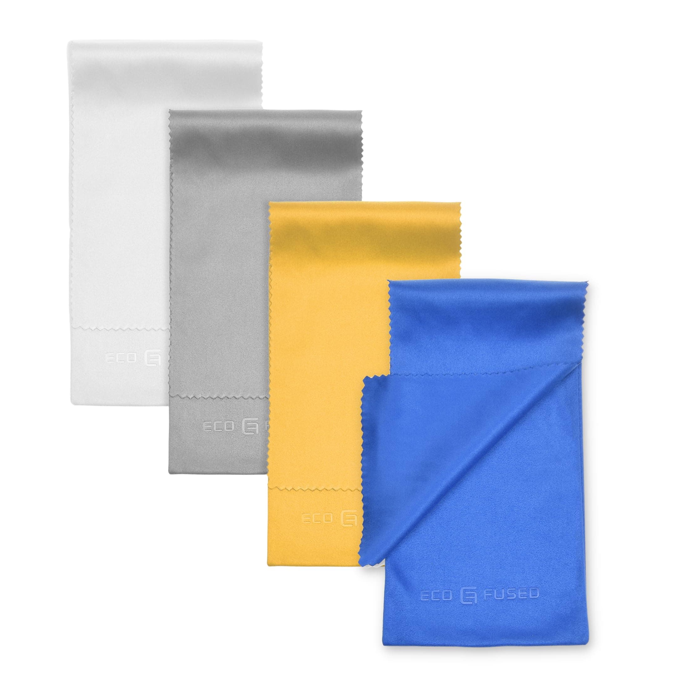 Eco-FusedSlim Eyeglass Case 4 Pack Multi-Color Microfiber Glasses Pouch - Soft Sunglasses Case - Safety Glasses Case with Flap Closure, multicoloured, 4 Pcs