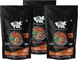 Bowlful Dal Makhani Jain, 65 GMS Each, Pack of 3, Creamy Dal with Richness of Butter and Spices. 100% Natural, Freeze Dried Food