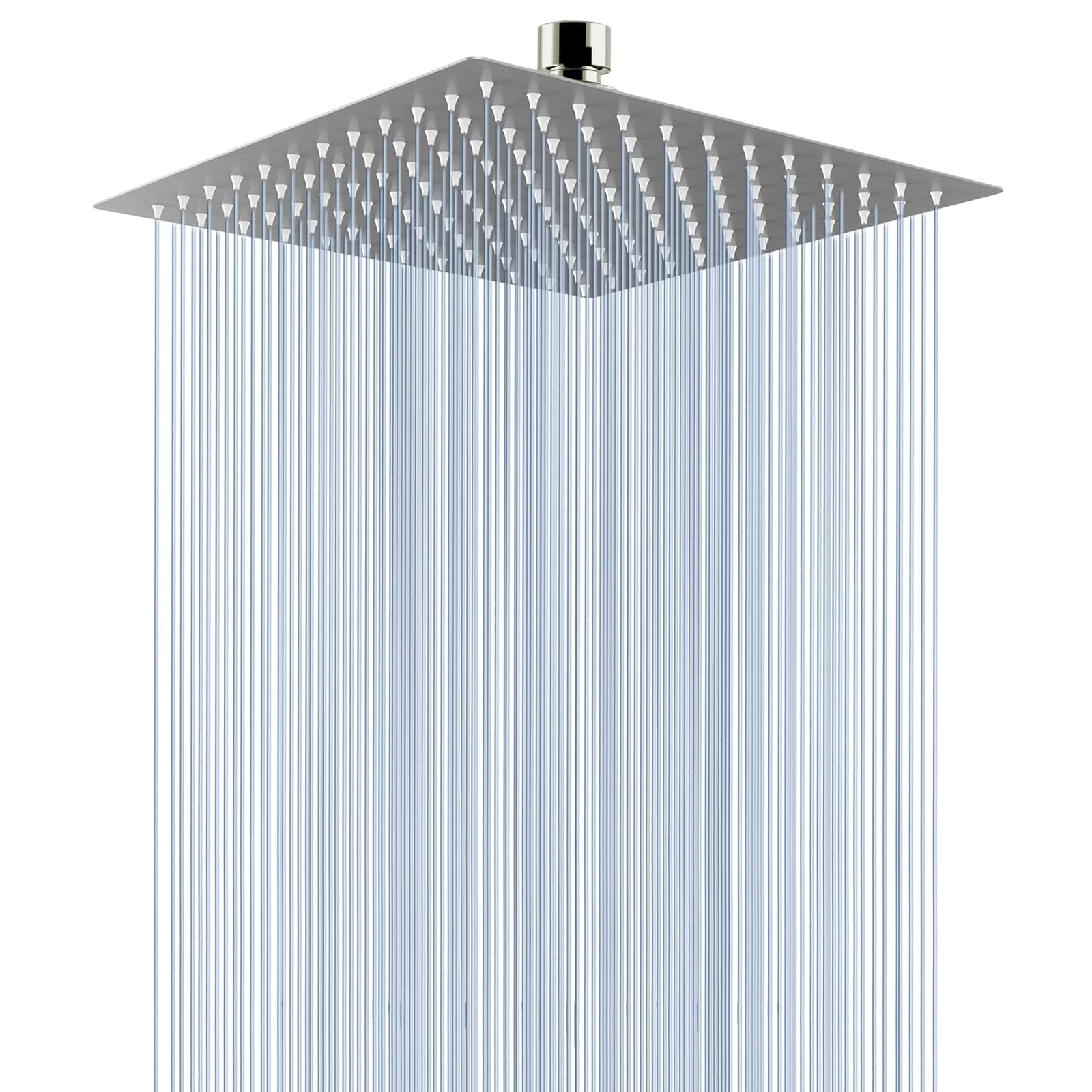Voolan Rain Shower head, High Pressure Shower Head Made of 304 Stainless Steel, Relaxed Shower Experience Even at Low Water Flow and Pressure (10" Brushed Nickel)