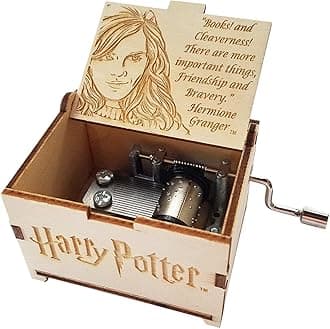 TheLaser'sEdge, Harry Potter Mini Music Box with Movies Hedwig's Theme, Gifts for Women, Men, Birthday, Christmas, Mother’s Day, Anniversary or Merchandise Decor - Hermione Granger Books Quote