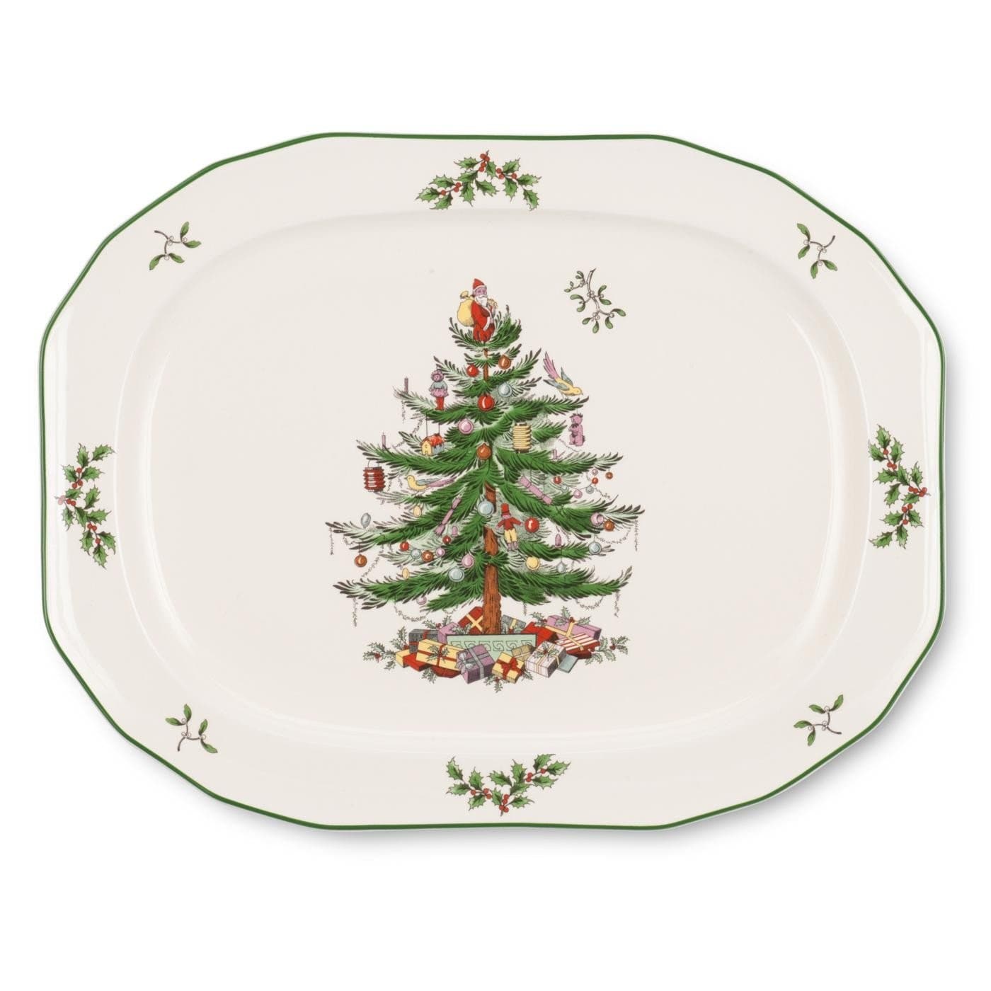 Christmas Sculpted Oval Platter, Multicolor, (1536982), 36 centimeters