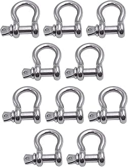 - 316 Stainless Steel Bow Shackle with Oversized Screw Pin, Marine-Grade Hardware for Anchor Lines, Towing, Dinghies, Canoes, Trailers, Utility Tie-Downs & Off-Road Recovery