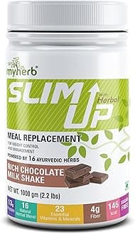 Slim Up Meal Replacement Shake With 15 Natural Herbal Blend (Ayurvedic Formula) For Weight Control&Management-13.5g Protein-23 Vitamins For Men&Women (Chocolate Milk Shake, 1000 gm)