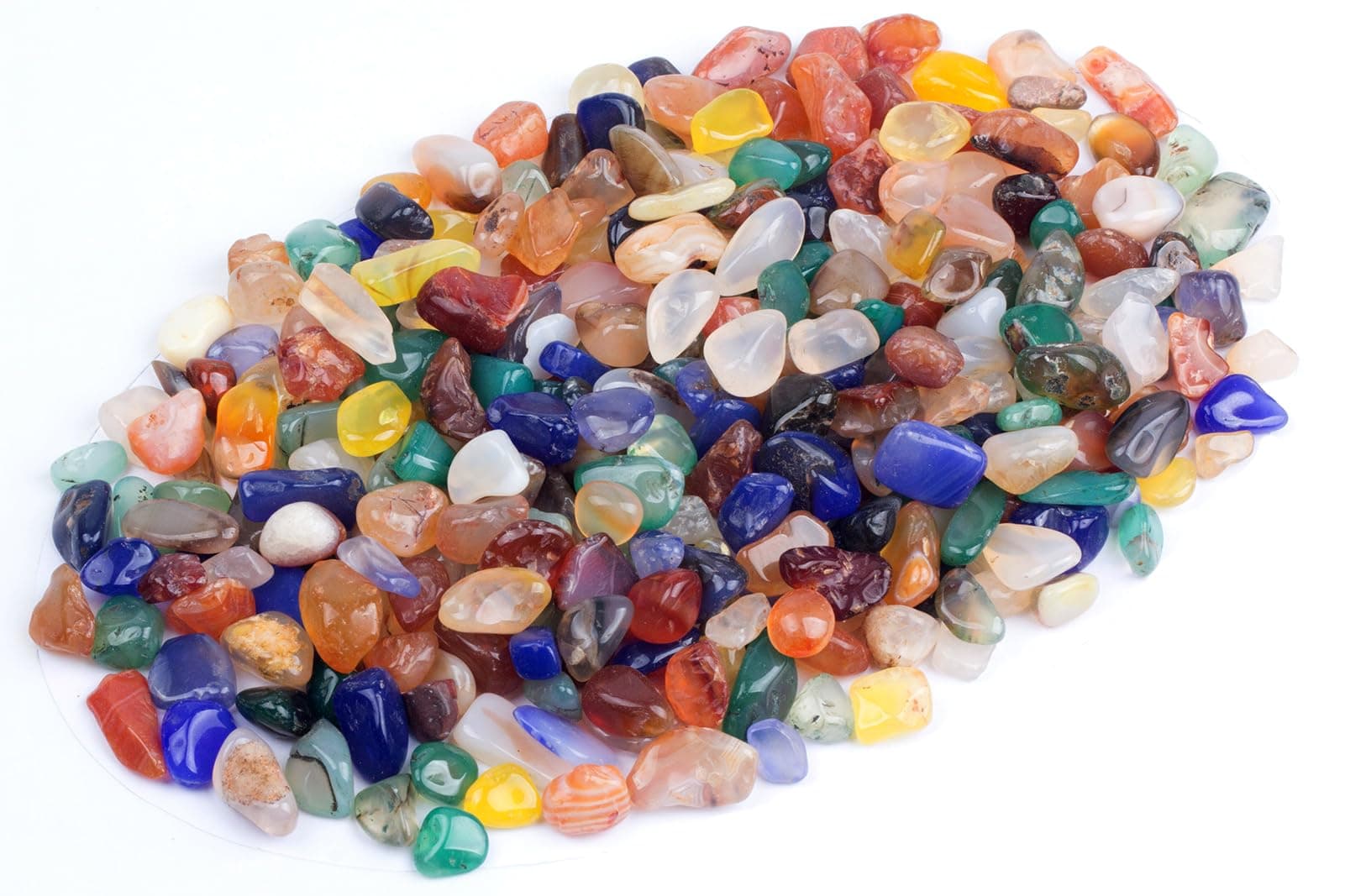 ZenQ 1 lb Agate(Dyed) Tumbled Stone Chips Crushed Natural Crystal Quartz Pieces