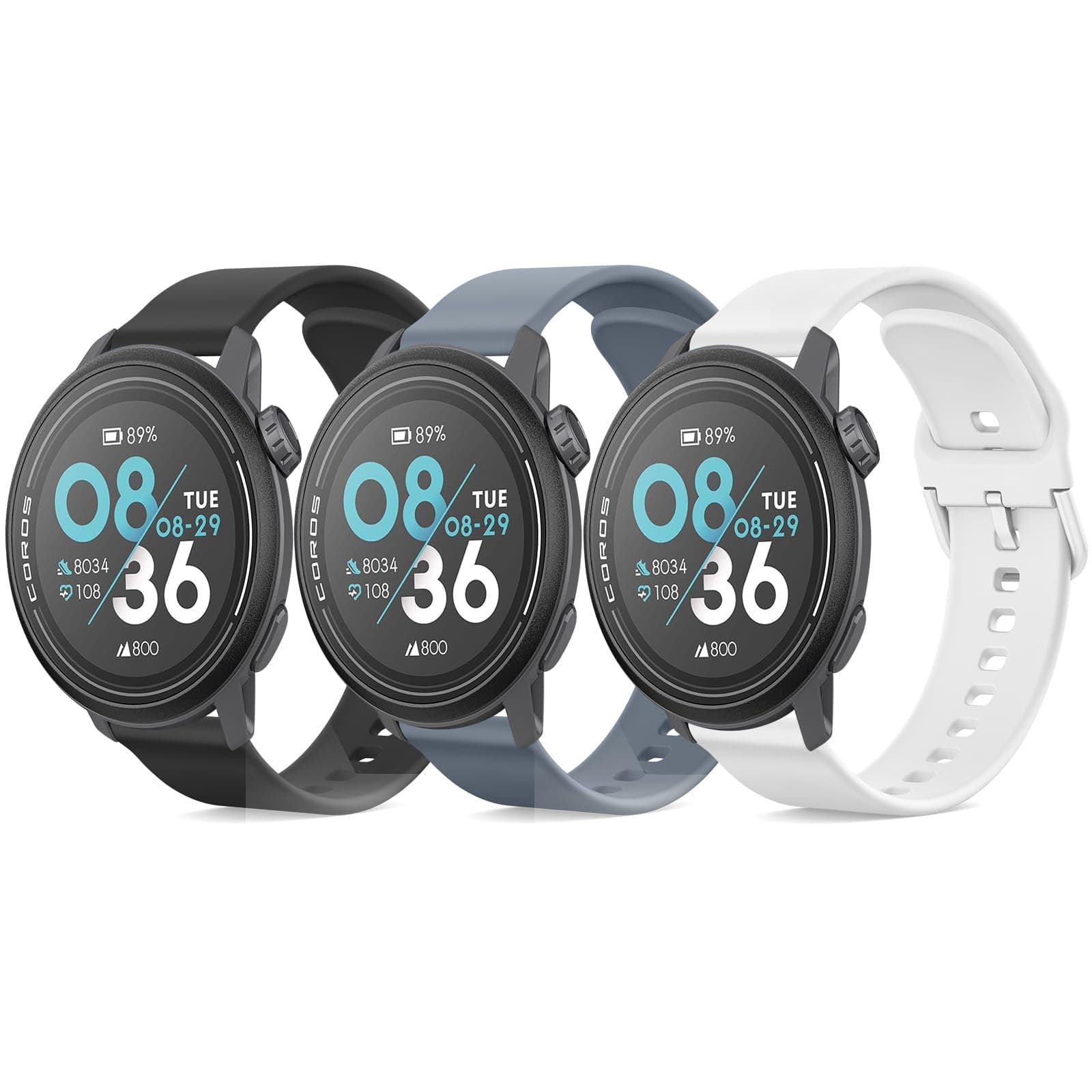 Meliya Bands for Coros Pace 3 / Apex 2 Pro/Apex Pro/Apex 46mm Smart Watch Bands, 22mm Soft TPU Sport Strap Replacement Band for Coros Pace 3 Watch