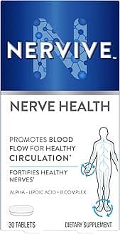 Nervive Nerve Health, Alpha Lipoic Acid, Fortify Nerve Health, Healthy Nerve Function, Healthy Blood Circulation, Supplement, Tablet, 30 Tablets