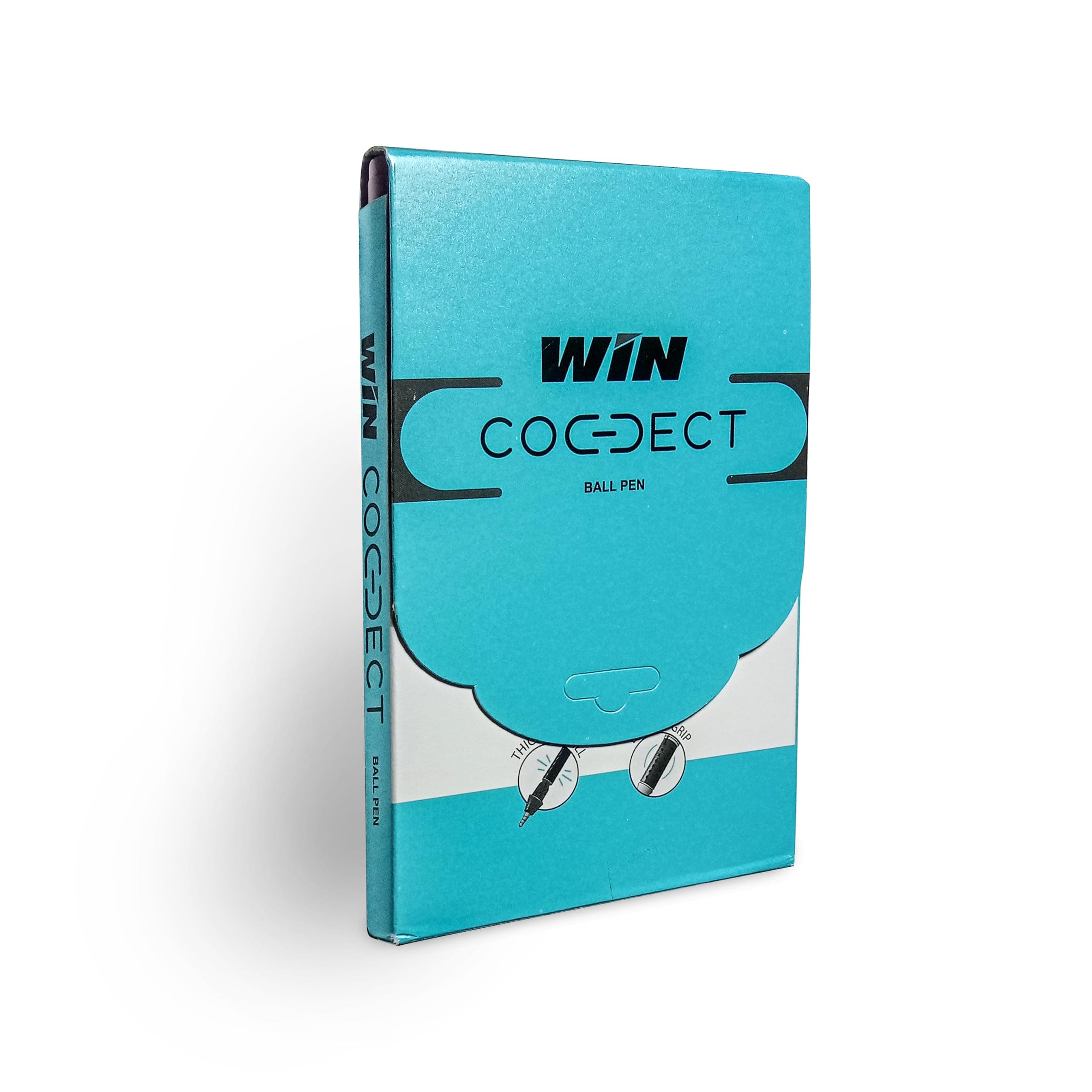 WIN Connect Ball Pens | 10 Blue Ink Pens | 0.7 mm Tip for Smooth Writing | Elastic Grip for easy hold and Diamond Cut Tip | Sleek Body & Minimalistic Design | Best Ball Pens for Smooth Writing