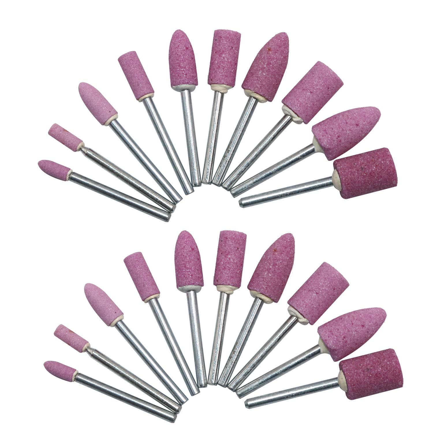 Abrasive Wheels Polishing Bits Grinding Stone Bit Rotary Tool Accessories Drill Grinder Bit Kit 3mm Mandrel 20 Pieces