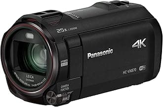 Panasonic HC-VX870K 4K Ultra HD Camcorder, Twin Video (PIP) WiFi from Smartphone Capture Feature (Black)