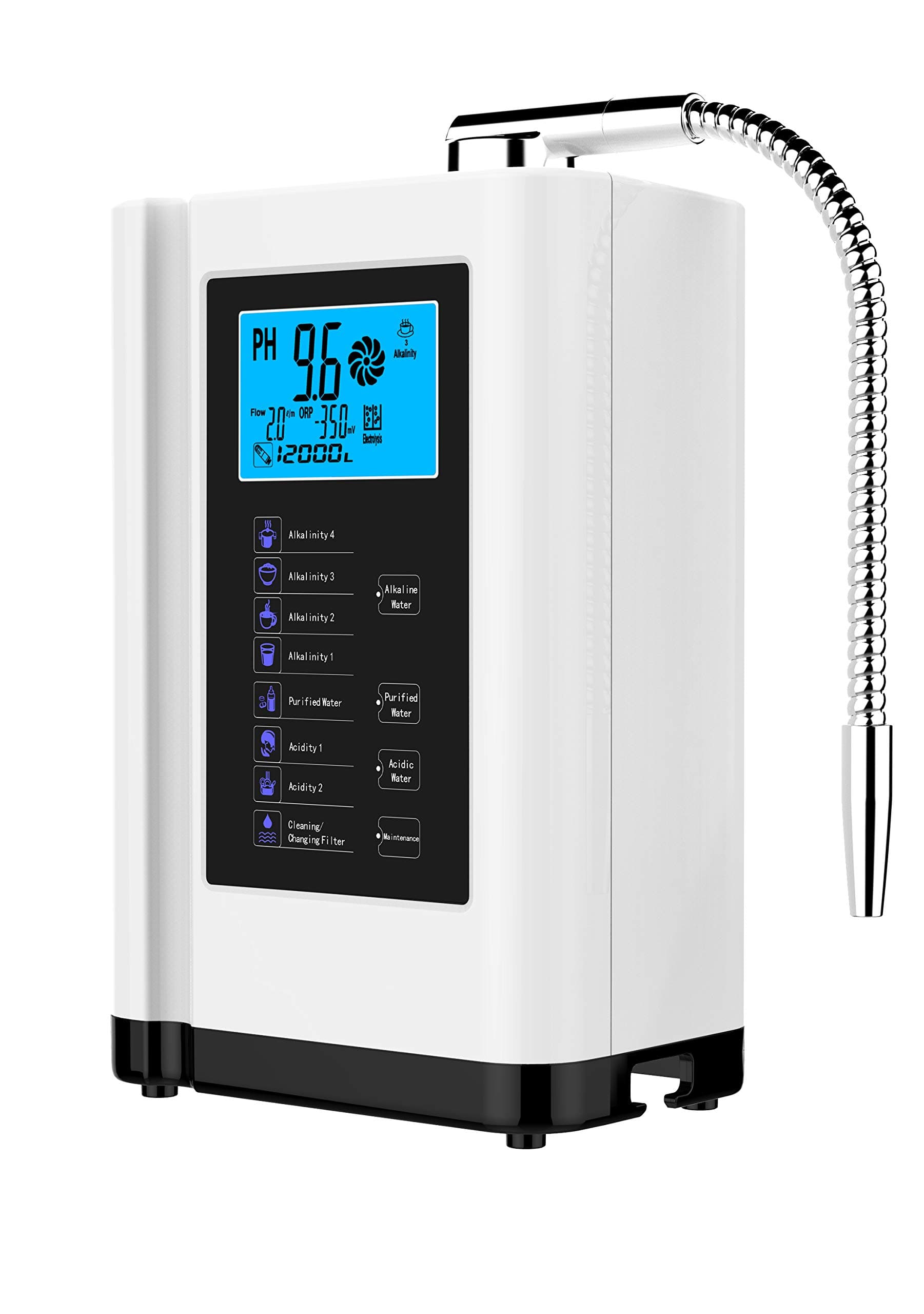 AlkaDrops Water Ionizer, Purifier, 7 Water Settings, Auto-Cleaning, Intelligent Voice, Up to -500mV ORP, 8000 Liters Per Filter