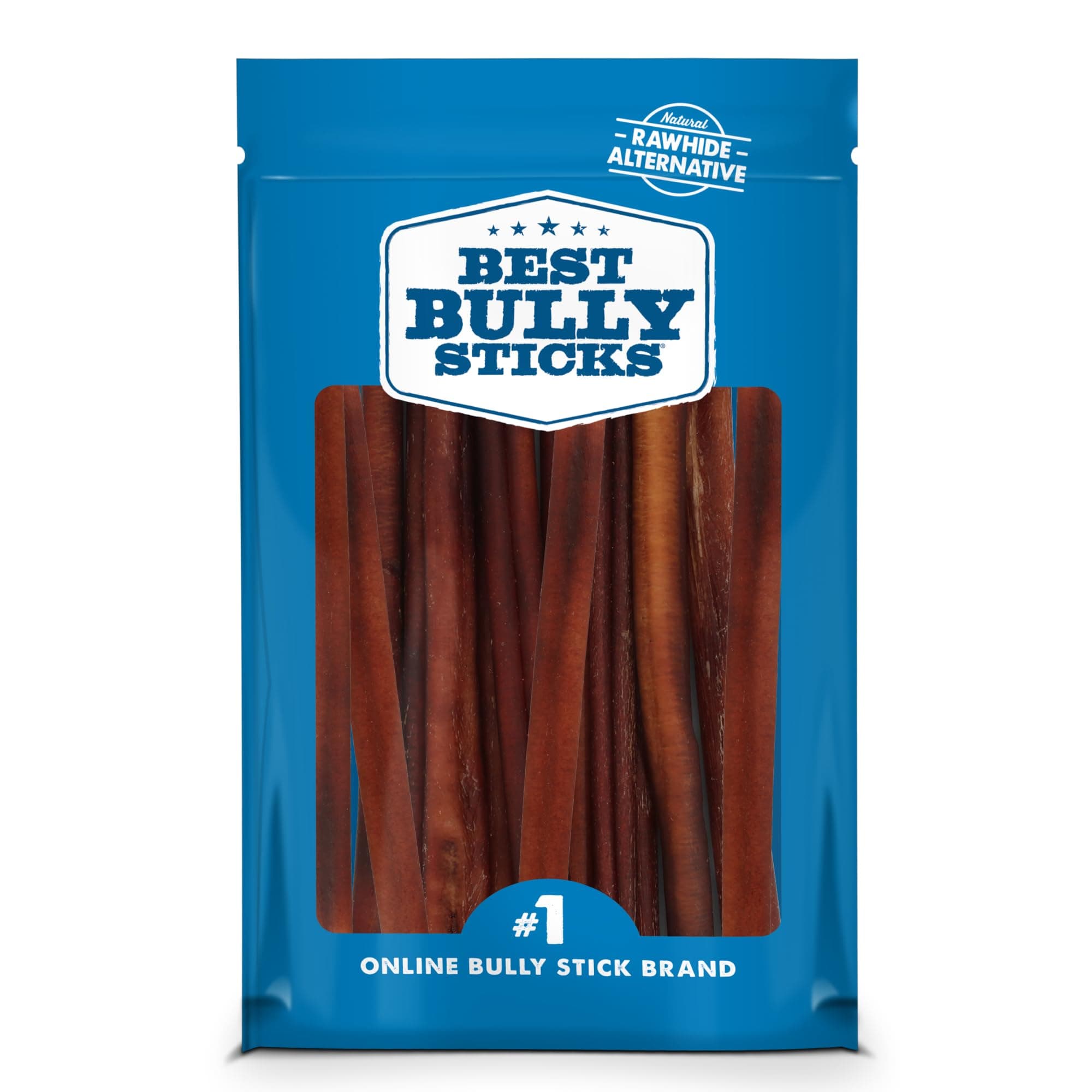 Best Bully Sticks 12 Inch Bully Sticks for Dogs - 12 Count (Pack of 1) - Natural, Easily Digestible, Grass-Fed Beef, Grain and Rawhide Free