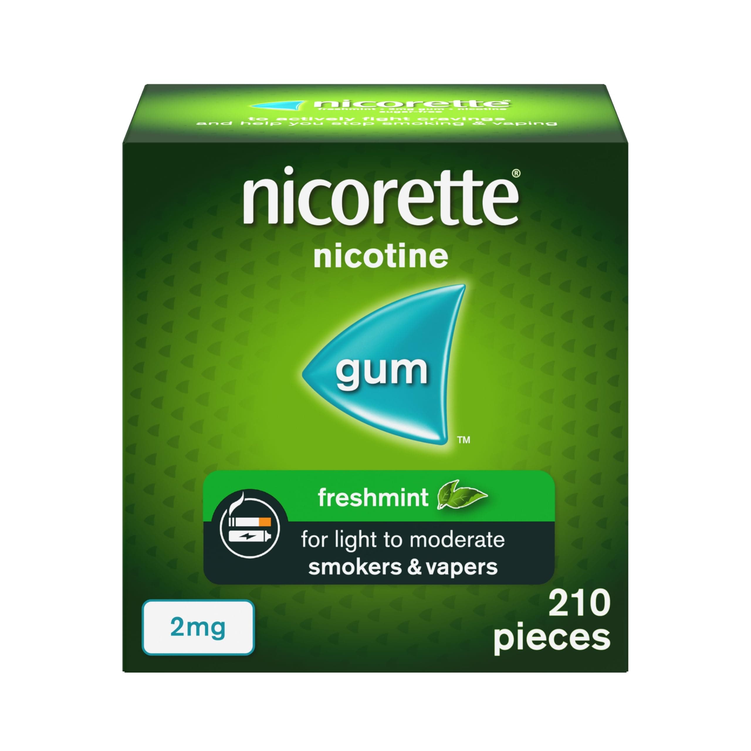 Freshmint 2mg Gum (210 Pieces), Discreet Stop Smoking and Stop Vaping Aid to Help you Quit For Good, Tackle Cravings and Withdrawal Symptoms, Freshmint Nicotine Gum (Quit Smoking or Vaping)