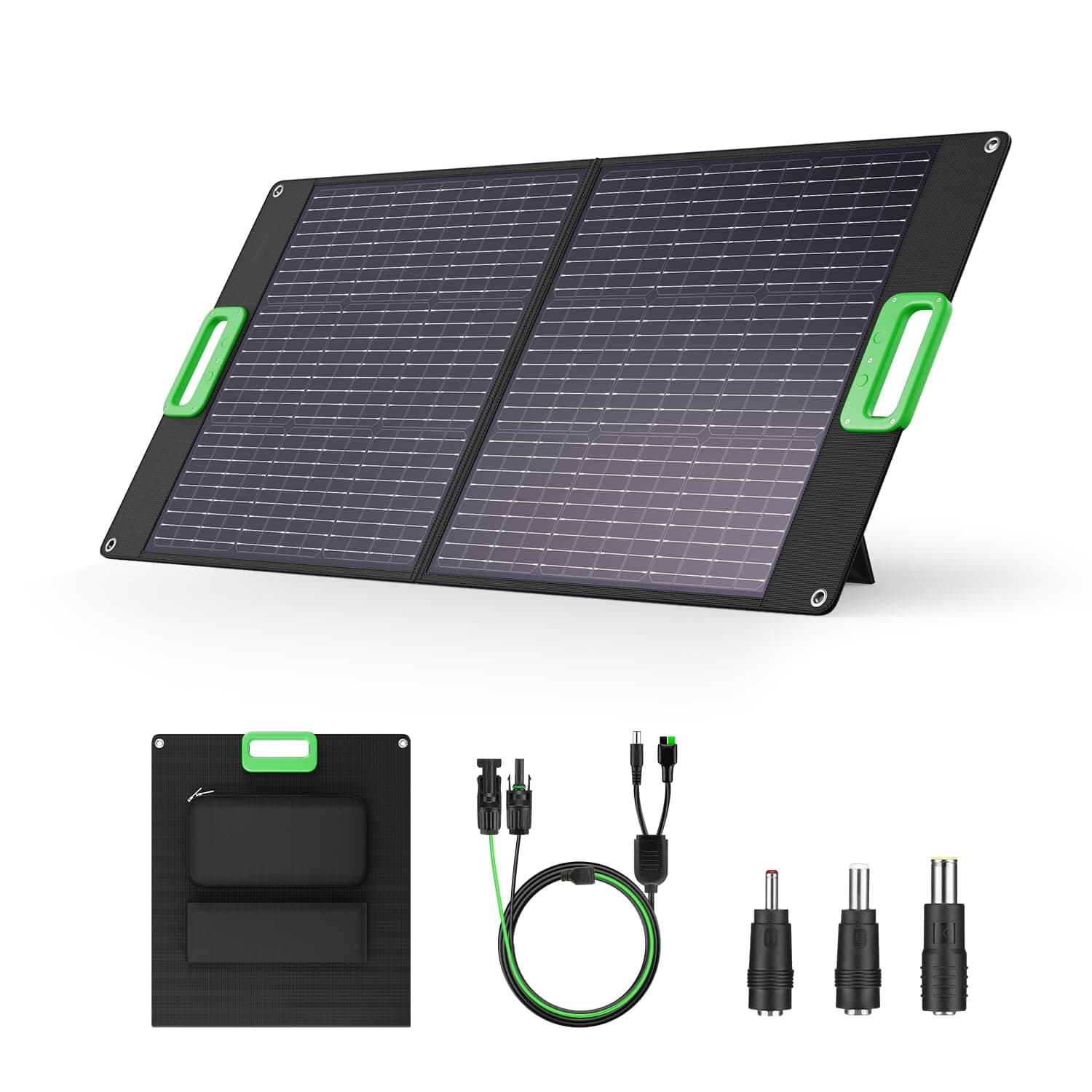 GRECELL 100W Solar Panel for Power Station, 21.5V Portable Foldable Solar Panel with Fast Charger and Adjustable Kickstand Solar Cell Solar Charger for Outdoor Camping RV Travel