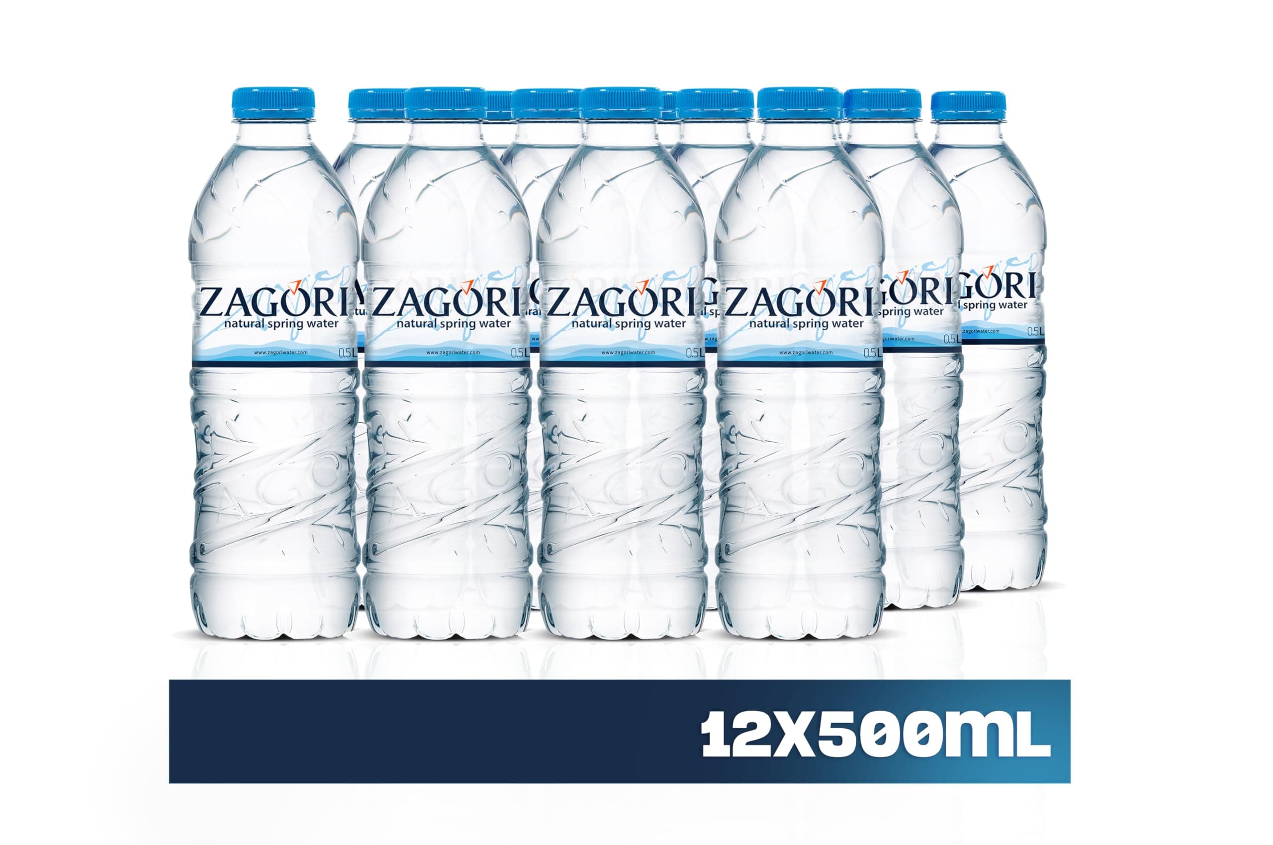 Zagori Spring Water - Slightly Alkaline Bottled Water, 7.8pH Level, From the Mountain of Northen Pindos, Greece, Case of 12 x 500ml Bottles