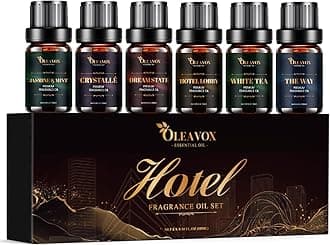 Hotel Diffuser Oils Gift Set, Essential Oils for Diffusers for Home, Luxury Fragrance Oil Set, Candle & Soap Making Scents, Jasmine & Mint, White Tea, The Way, Dream State, Hotel Lobby, Crystallé