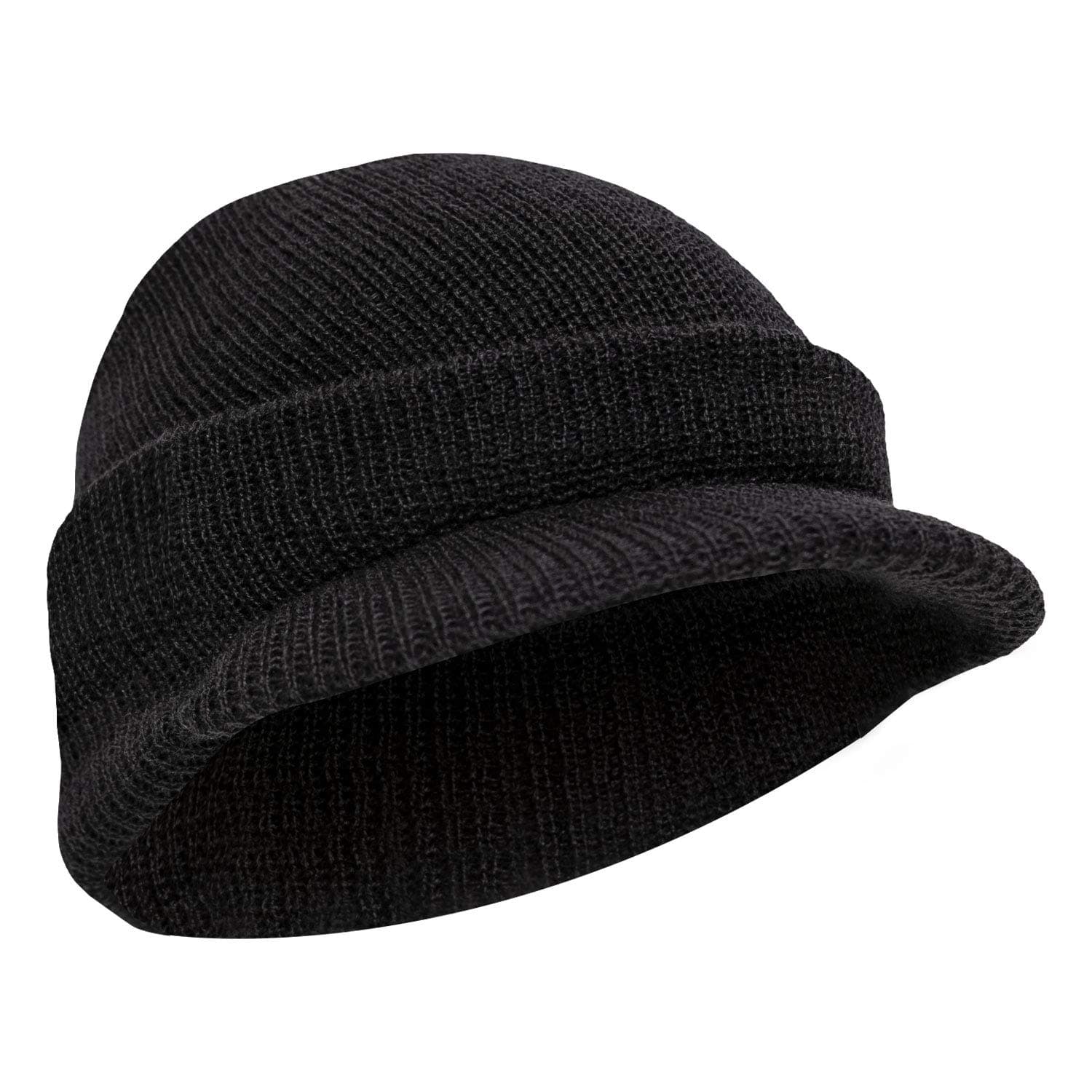 Genuine Watch Cap with Brim - Classic Knit Cap for Cold Weather