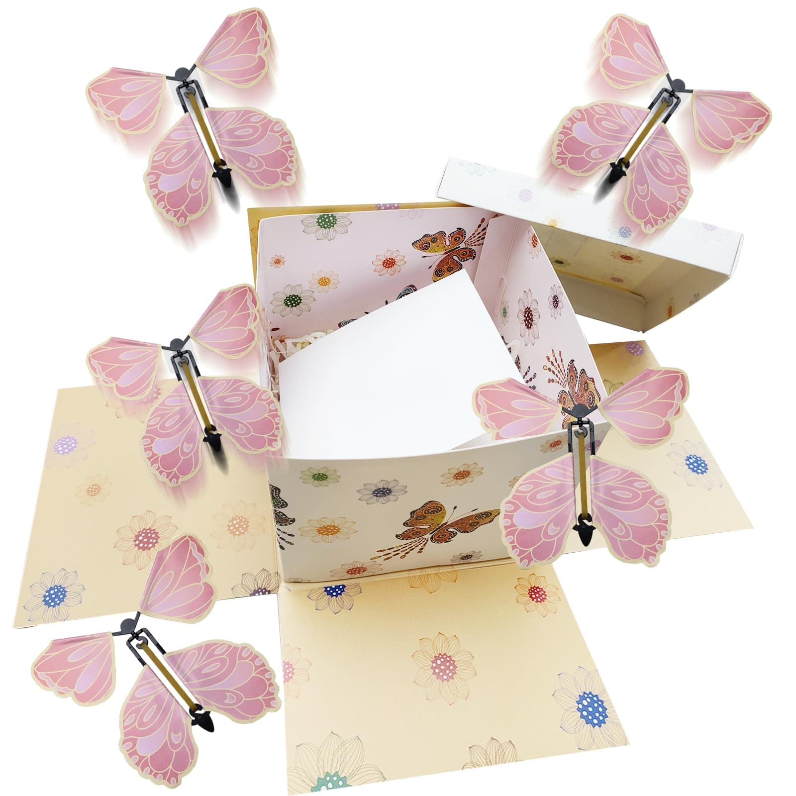 Flying Butterfly Surprise Box Exploding Gifts Box with Butterflies Butterfly Explosion Box Surprise Cake, DIY Butterfly Pop Up for Birthday,graduation surprise Gift