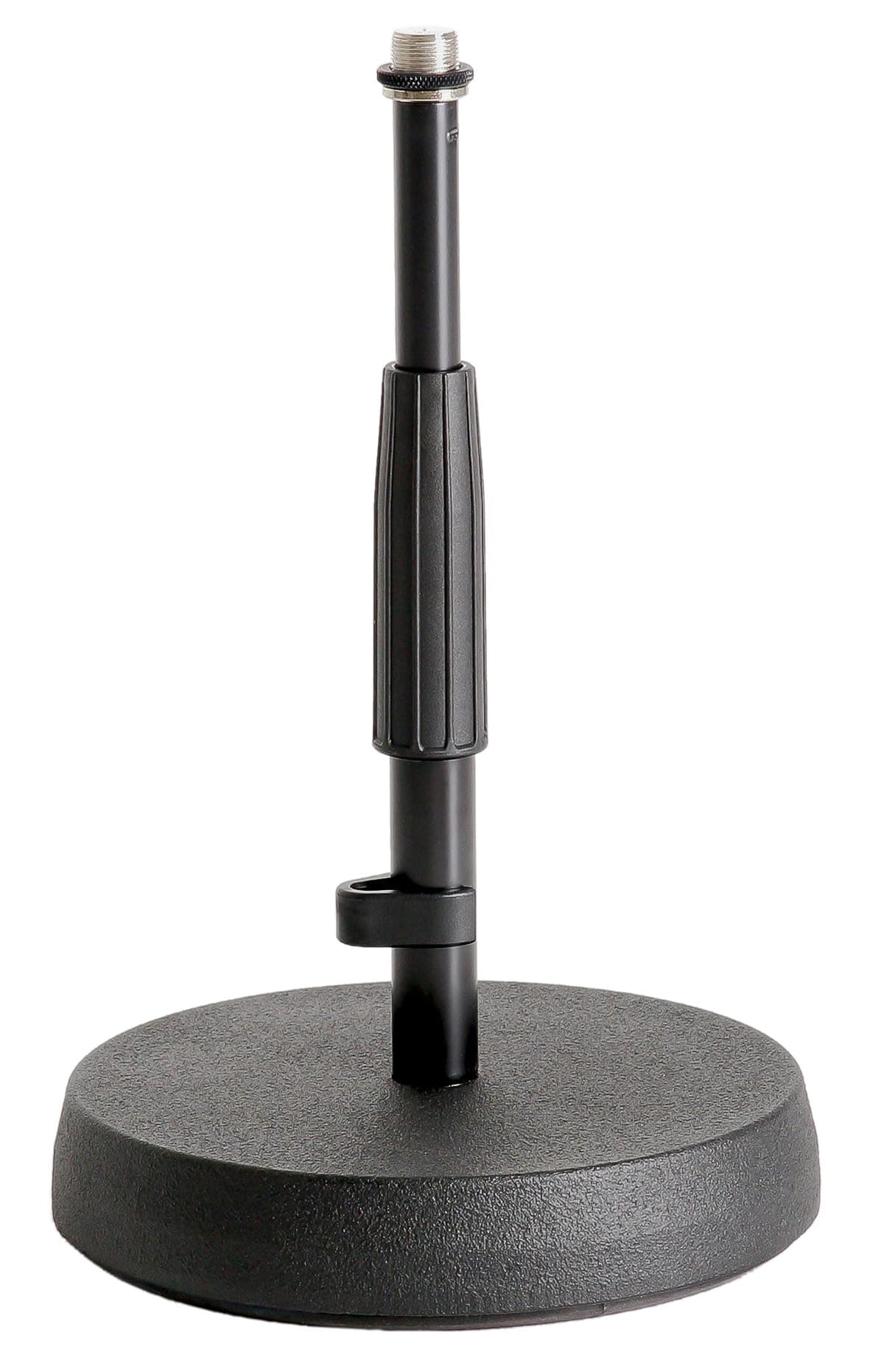 K&M König & Meyer 23325.500.55 Table / Floor Microphone Stand | Adjustable Height | Sound Absorbing Cast-Iron Round Base | Standard 5⁄8'' Thread | For Microphone Amps, Percussion | German Made | Black