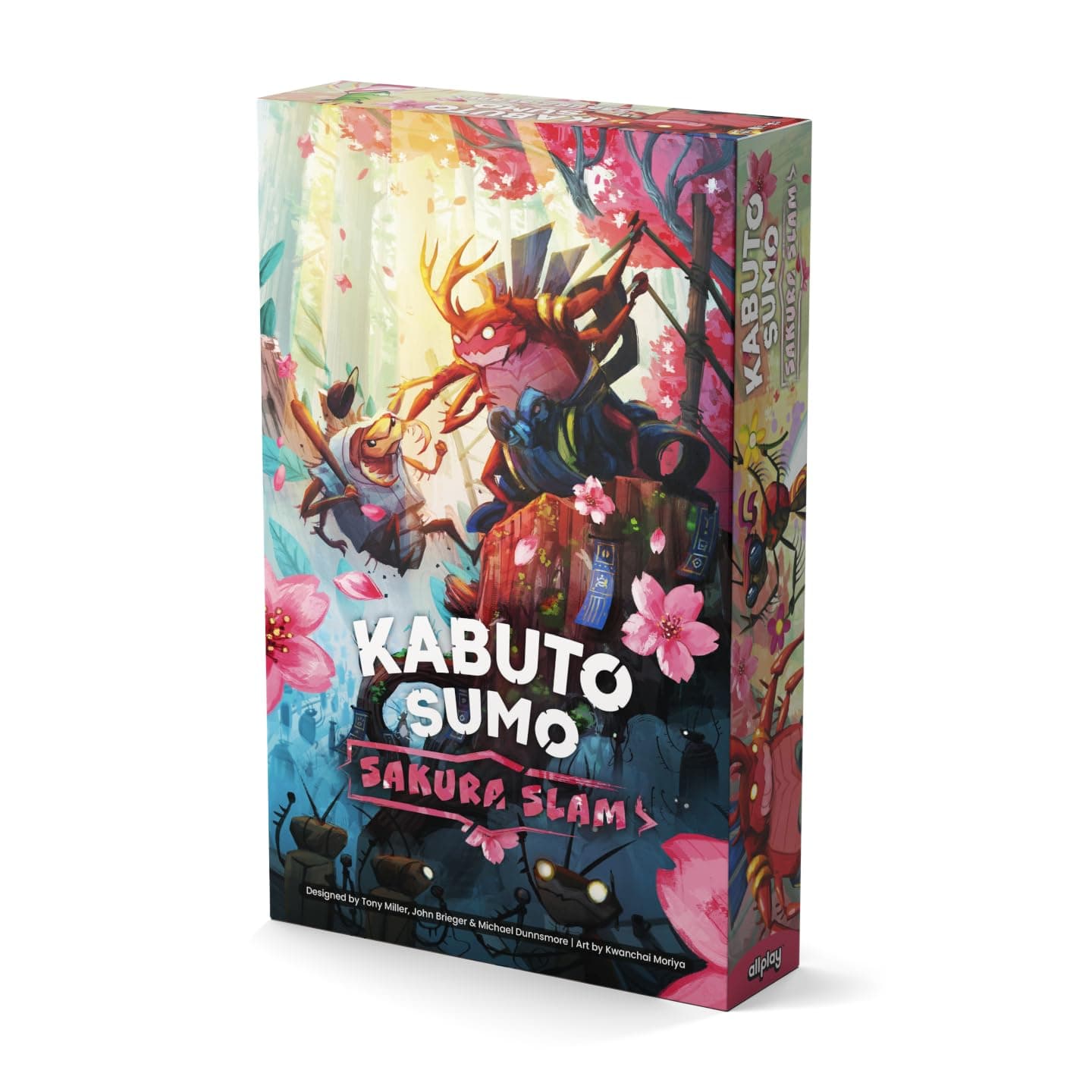 - ALLPLAY Kabuto Sumo: Sakura Slam Board Game for Adults- The Return of The Coin Pushing Beetle Brawl - Standalone Sequel - Strategy Dexterity Game - 2-4 Players Ages 6+