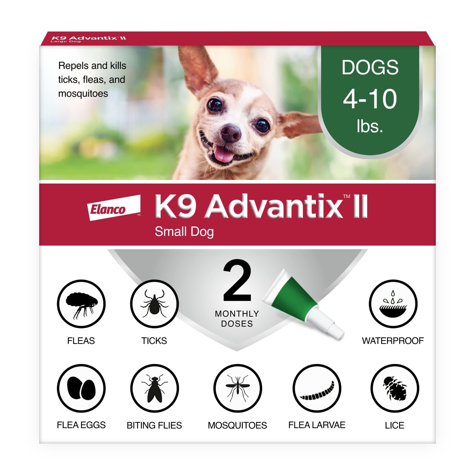 Bayer K9 Advantix II Flea, Tick and Mosquito Prevention for Small Dogs, 4-10 lbs 4-10 lb 5406055