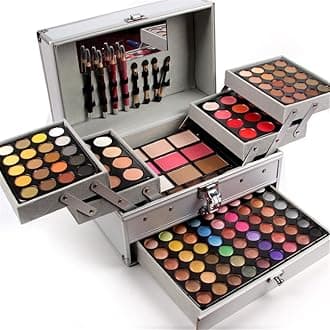 Professional 132 Colors Eyeshadow Concealer Blush Eyebrow Powder Palette Makeup Contouring Kit with Aluminum Case - Ideal for Professional and Daily Use