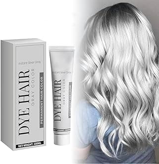 Silver Gray Natural Hair Dye Cream, Metallic Silver Gray Hair Dye, Unisex Fashion Hair Cream, Natural Hair Color, Glossy Conditioning (3PCS, 100ml)