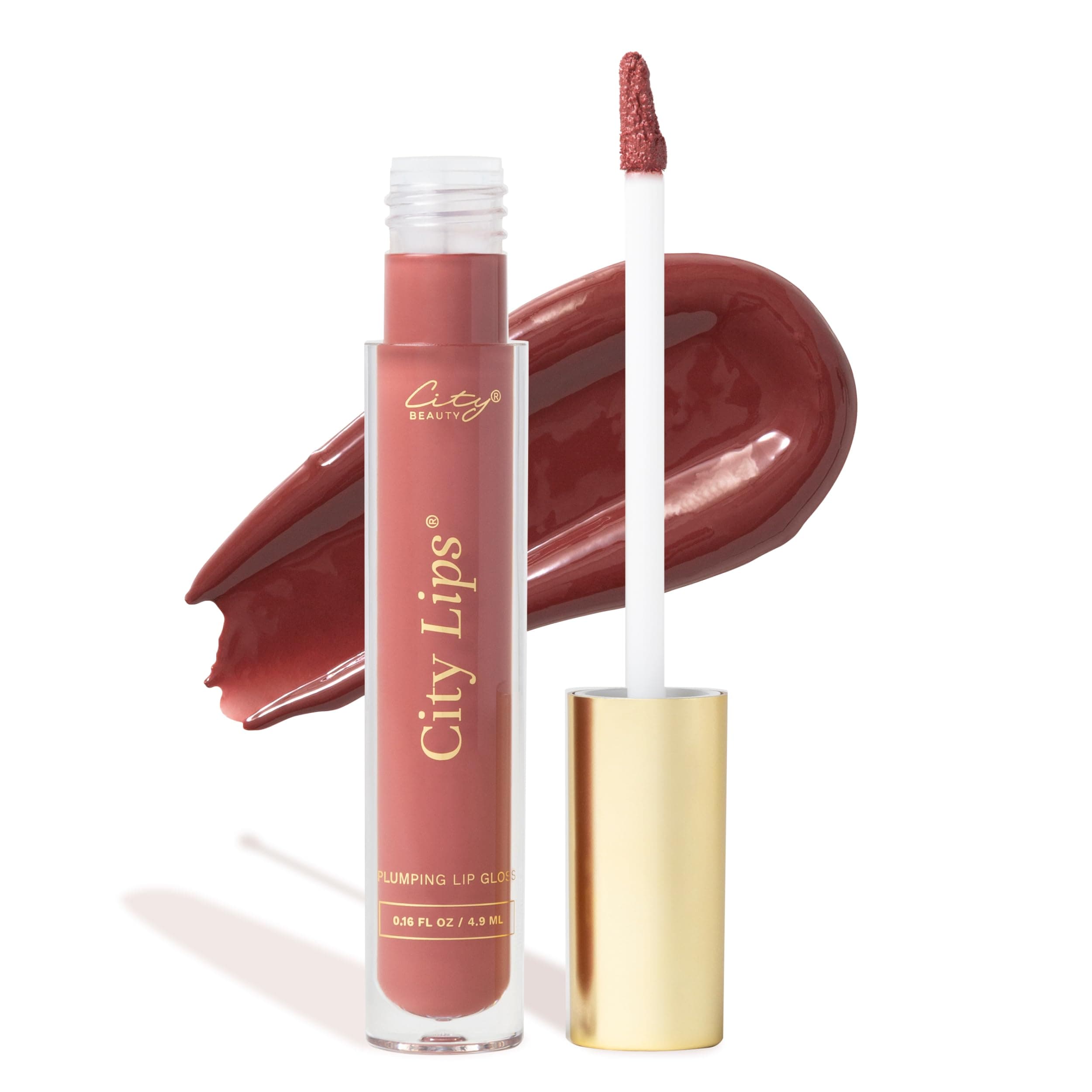 City Lips Plumping Lip Gloss - High-Shine Gloss for Fuller, Younger-Looking Lips | Hydrating & Smoothing Lip Treatment Hyaluronic Acid