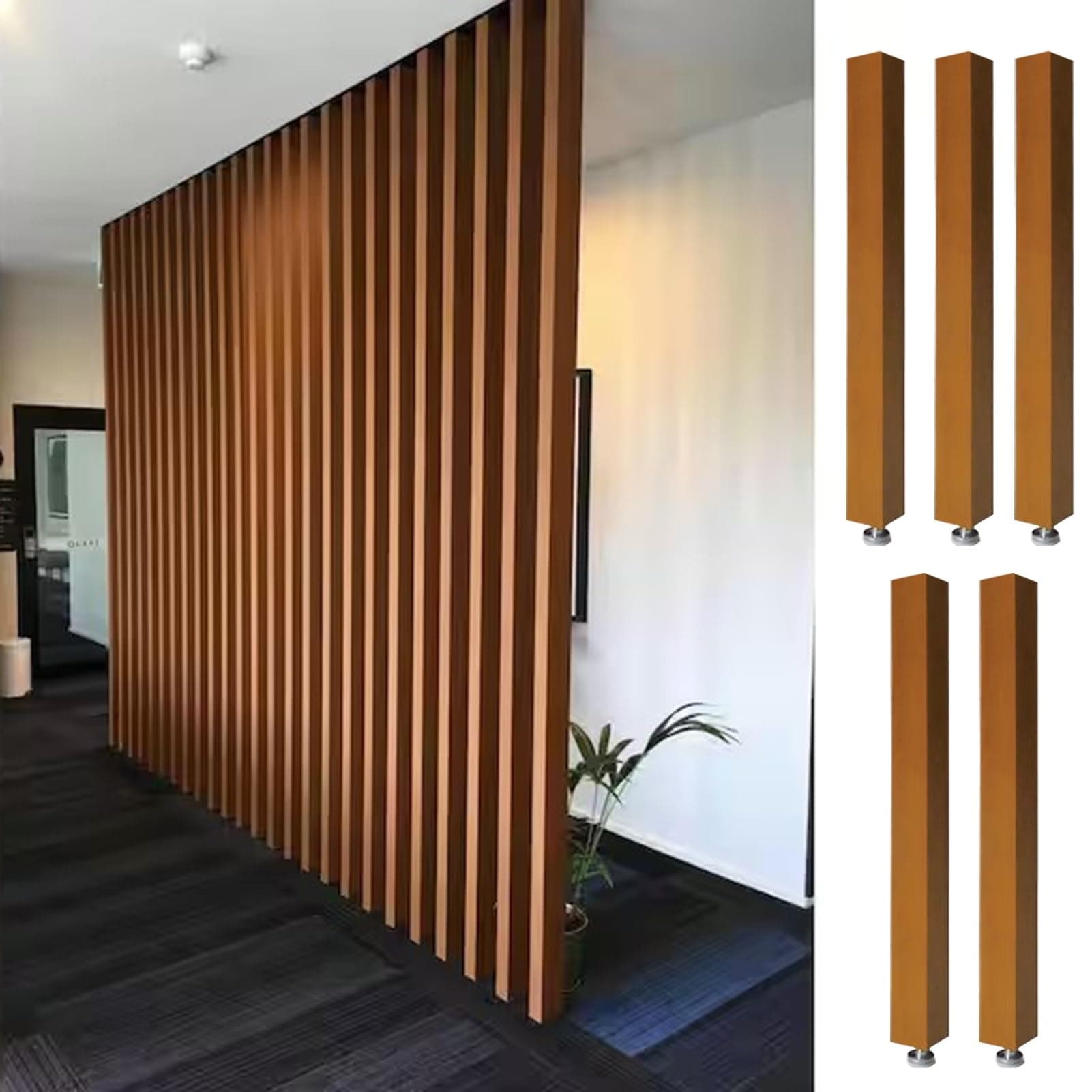 Room Divider Modern DIY Room Divider for Privacy Screen/Doorway/Studio Apartment, Square Wall Partition Floor to Ceiling Design, Easy to Install & Remove (Color : 5pcs Height, Size : 80cm/31.5in/2