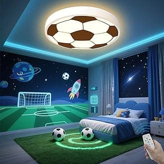 DROMEZ Dimmable LED Ceiling Light for Children's Bedroom, 48W Lamp With Remote Control, Thin Round Light for Teen Boy's Room, 3000-6000K