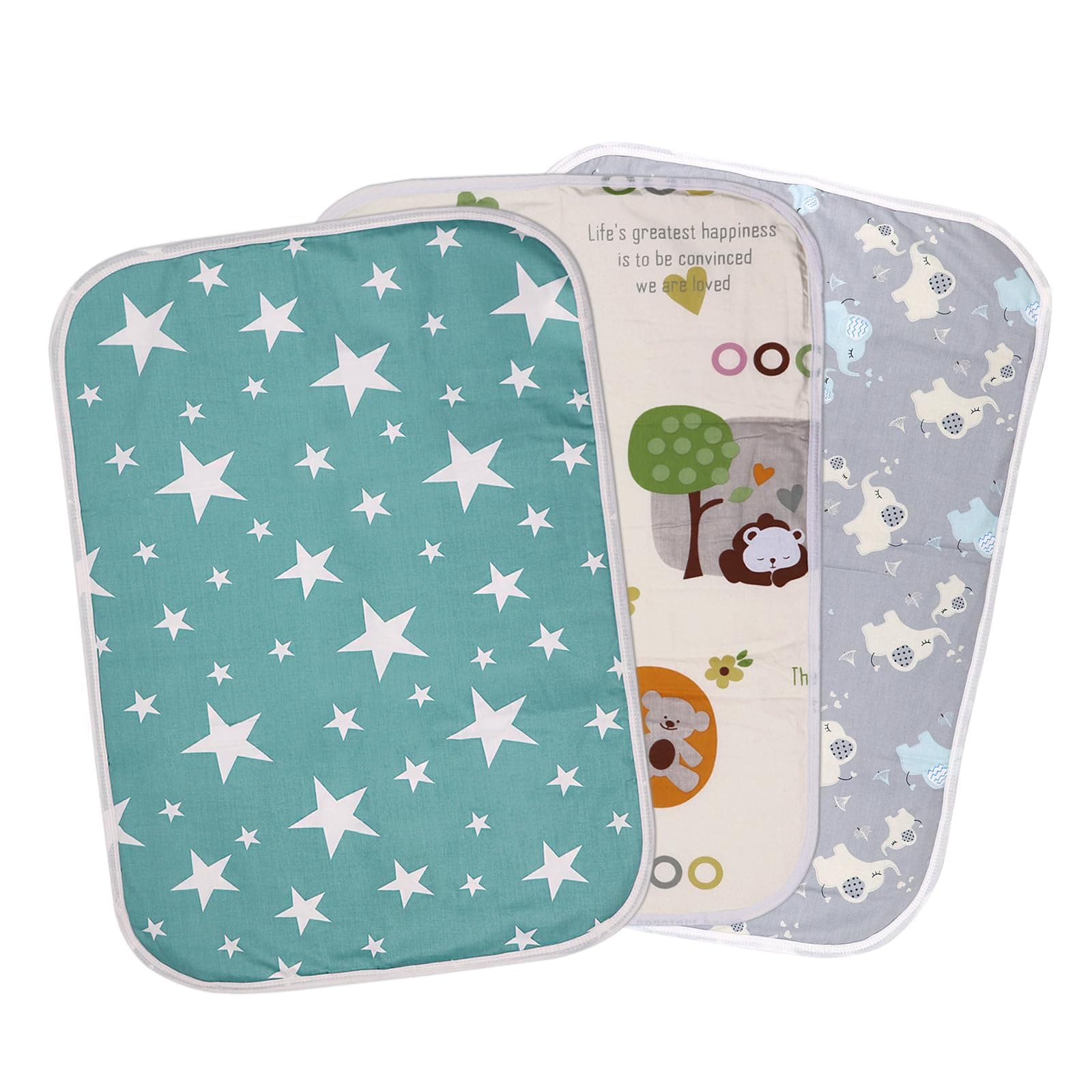 Baby Changing Pad,3 Pcs Foldable Waterproof Reusable Washable Unisex Changing Mat Liners - 19.6''X27.5'' Indoor,Outdoor,Travel