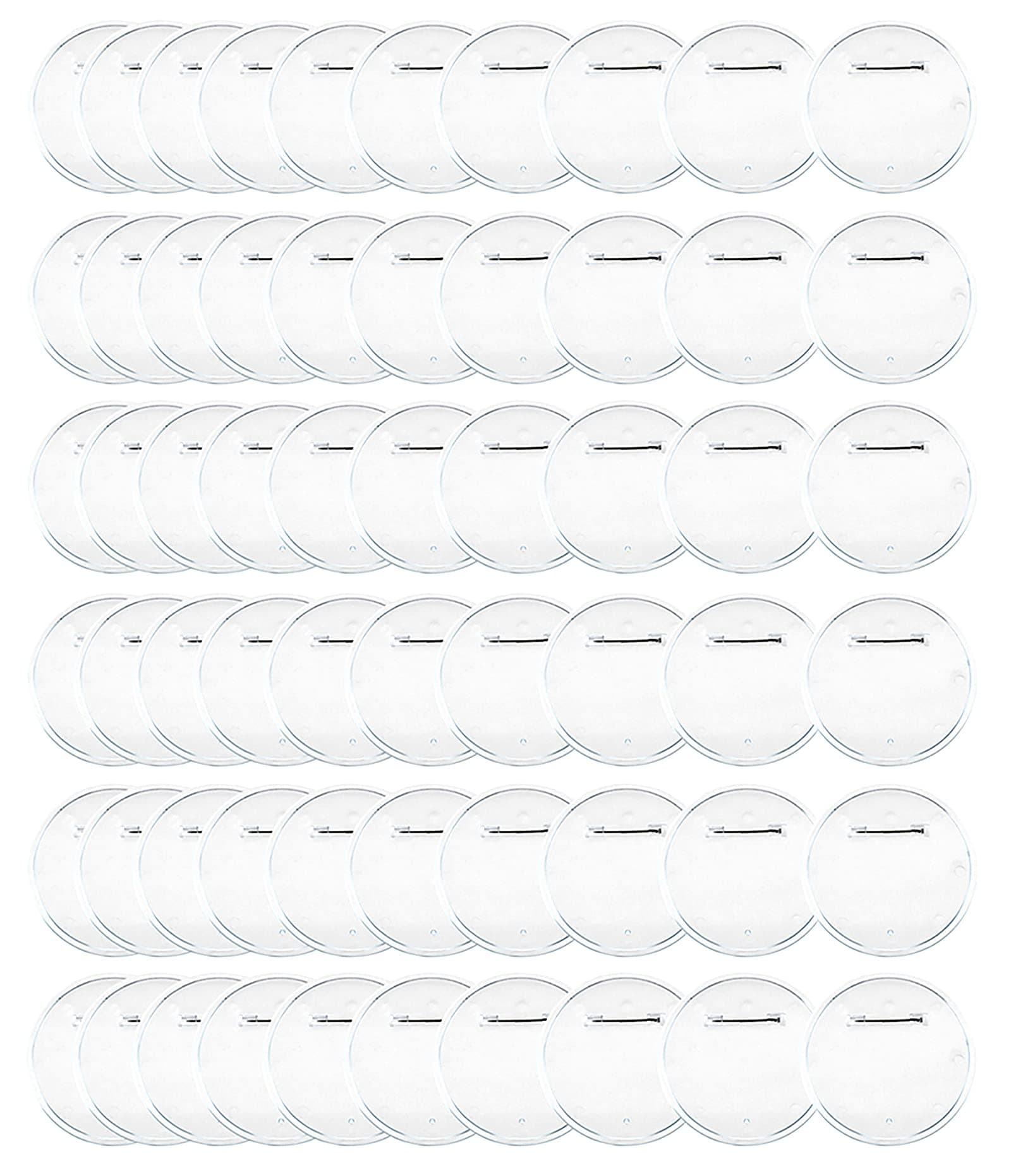 Yesland 60 Packs 2.4 Inch Acrylic Design Button - Clear Badges Kit with Pin Blank Button Pins for Craft Supplies, Activities, DIY Badges, Office, School