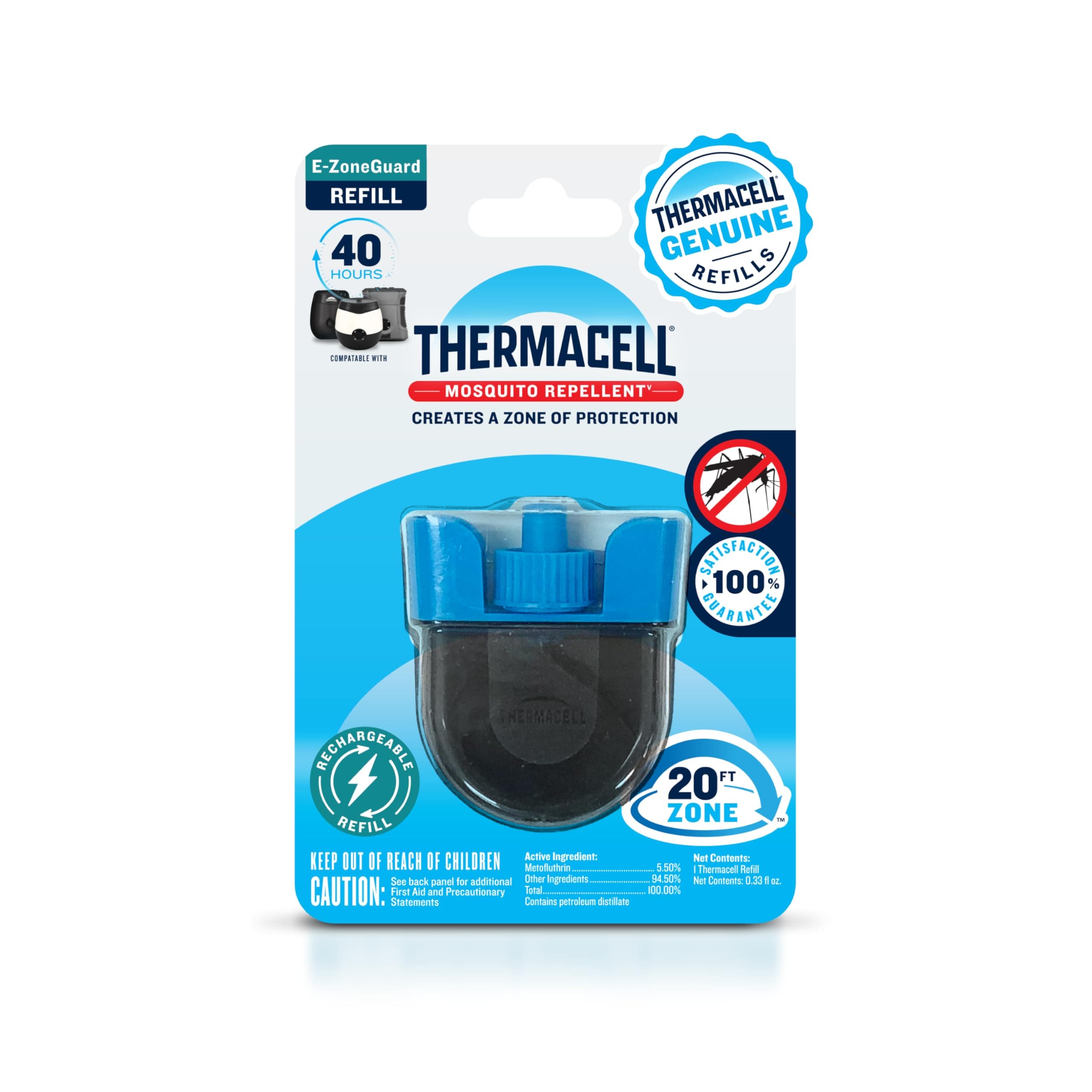 Thermacell Refillable Mosquito Repellent Refills; Advanced Repellent Formula Provides a 20-Foot Protection Area; Compatible E Series and Radio Only; Deet-Free