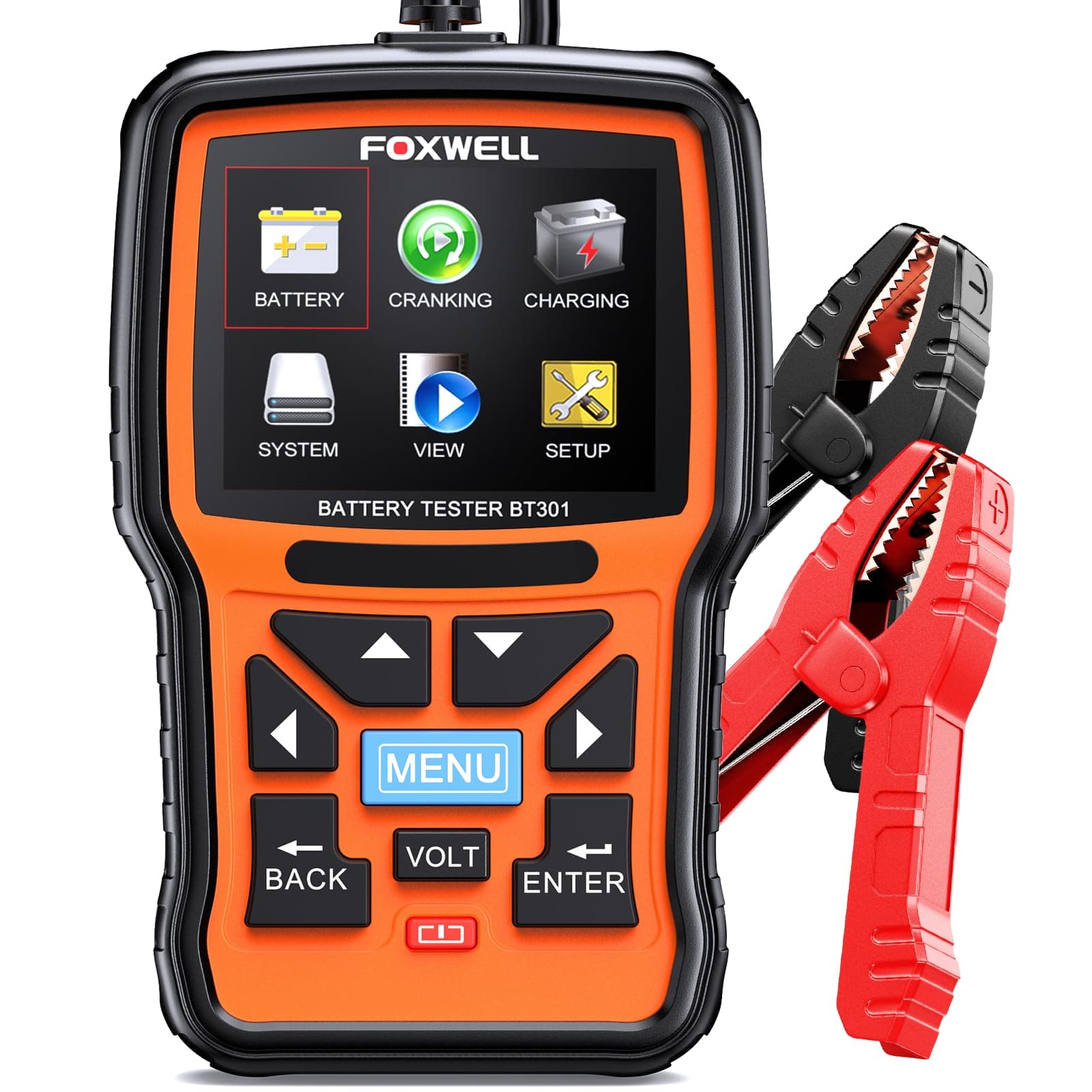 BT301 Car Battery Tester 12V, Battery Load Tester 100-2000CCA Automotive Battery Tester Digital Alternator Tester Cranking Charging Checker for Car Marine Truck SUV ATV, (Upgraded BT100）