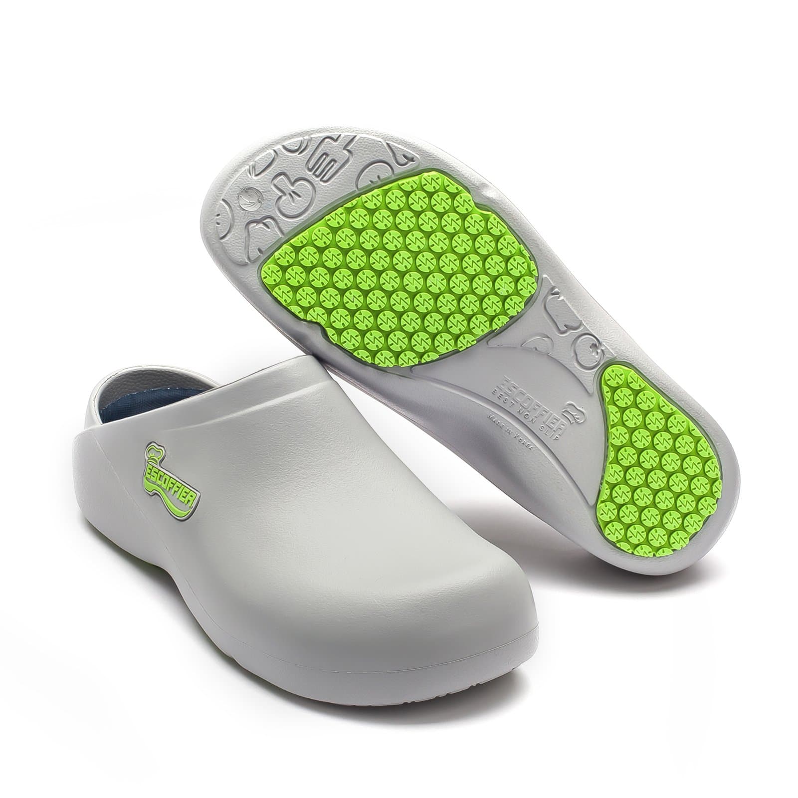 Waterproof Slip Resistant Kitchen Chef Clog - Non Slip Work Mule Shoes for Men Women (ESM Gry 9)