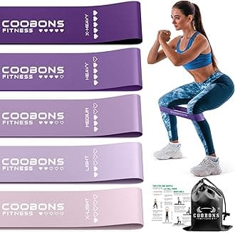 Resistance Bands for Working Out, Exercise Bands Resistance Bands Set with 5 Resistance Levels, Latex Loop Bands for Women Men, Workout Bands for Legs, Glutes, Strength Training, Yoga, Home Gym