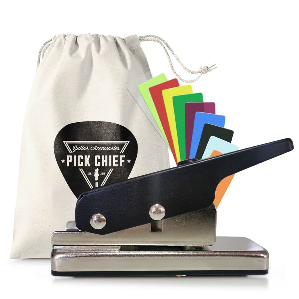 Guitar Pick Punch The Premium DIY Kit with 10 Starter Sheets and Convenient Holder